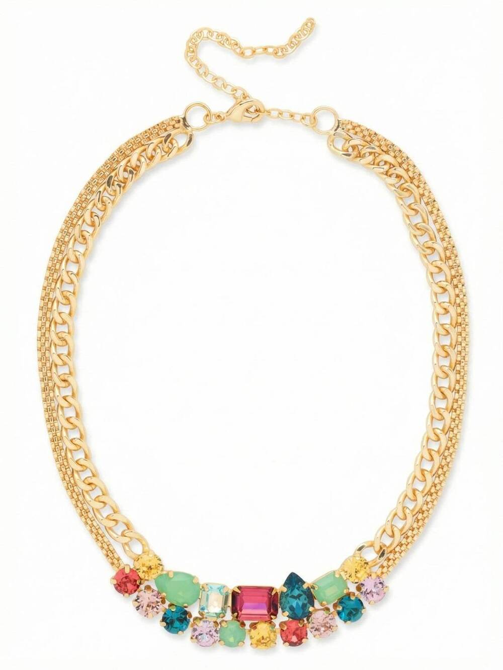 NEW SORRELLI women's moxie tennis necklace in gold/ vibrant multi